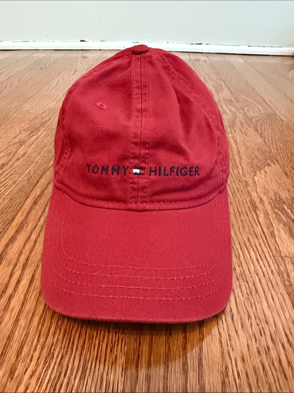 Tommy Hilfiger Red Logo Embroidered Baseball Cap
